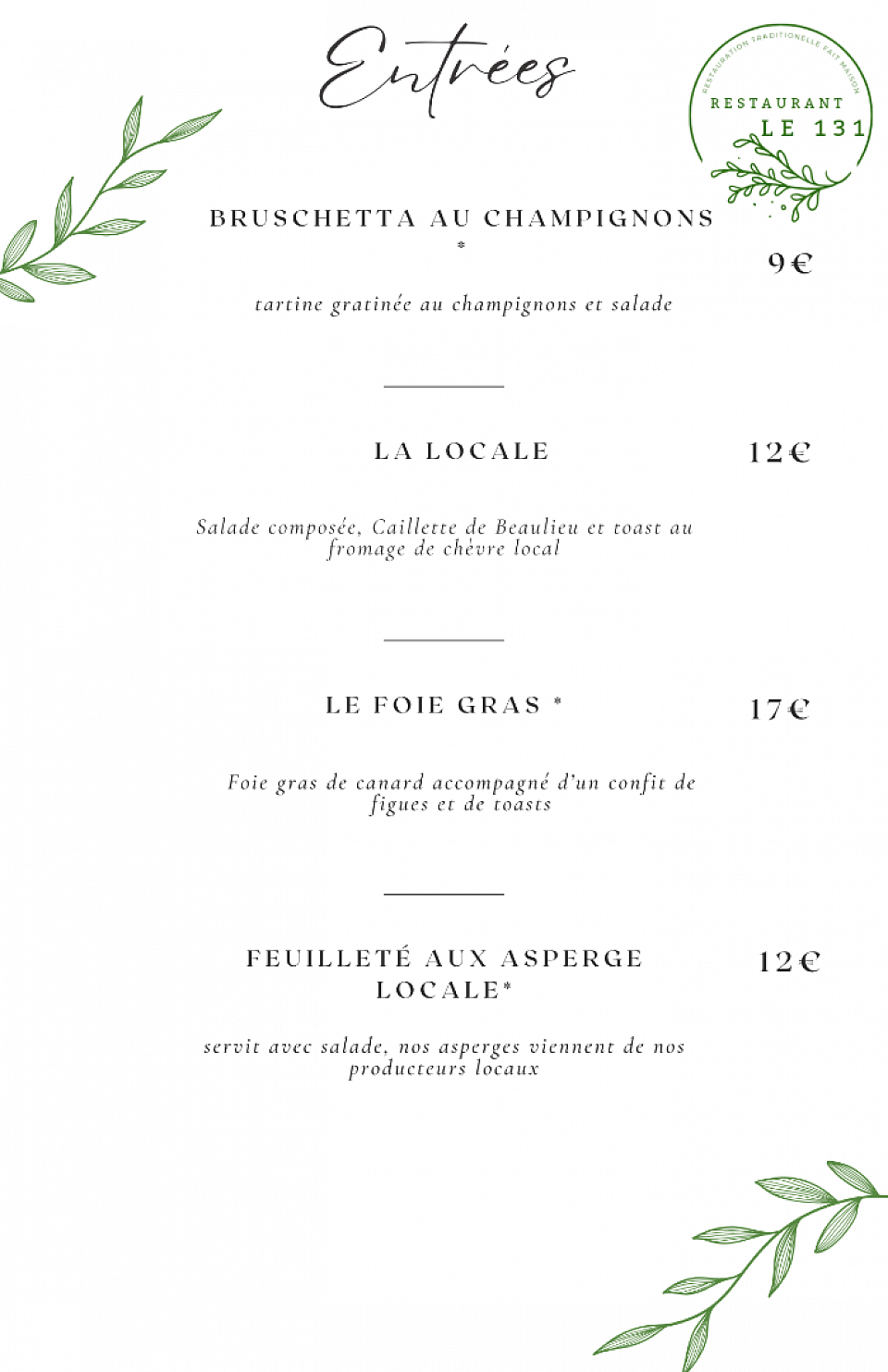 Les Entrées