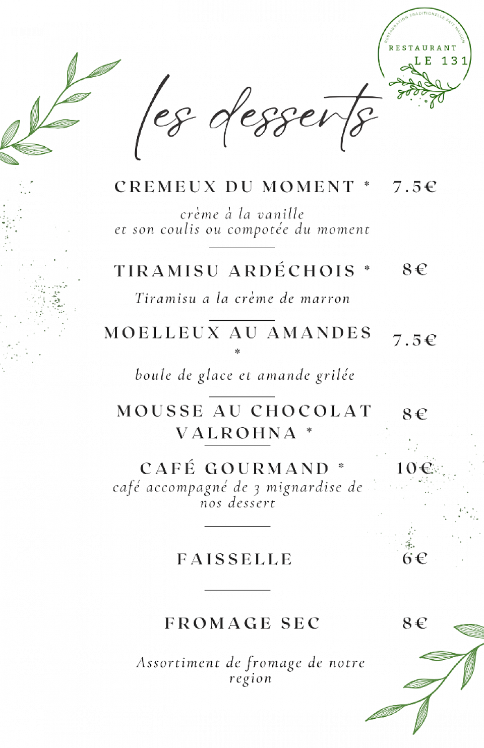Les Desserts