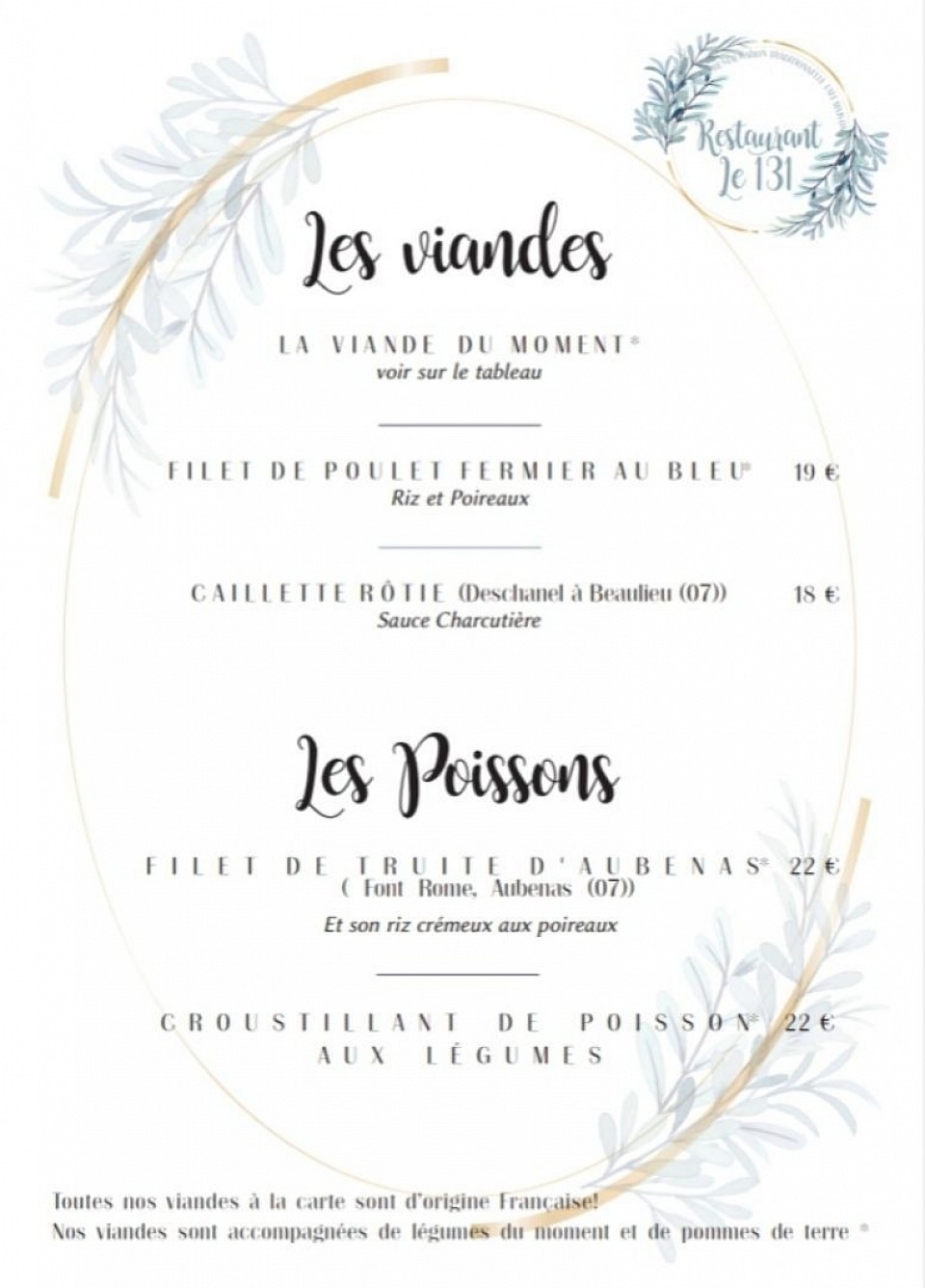 Les viandes et poissons