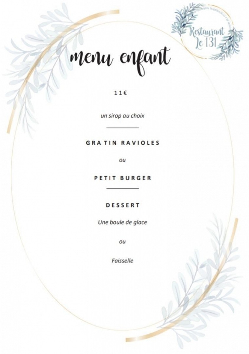 Menu enfant